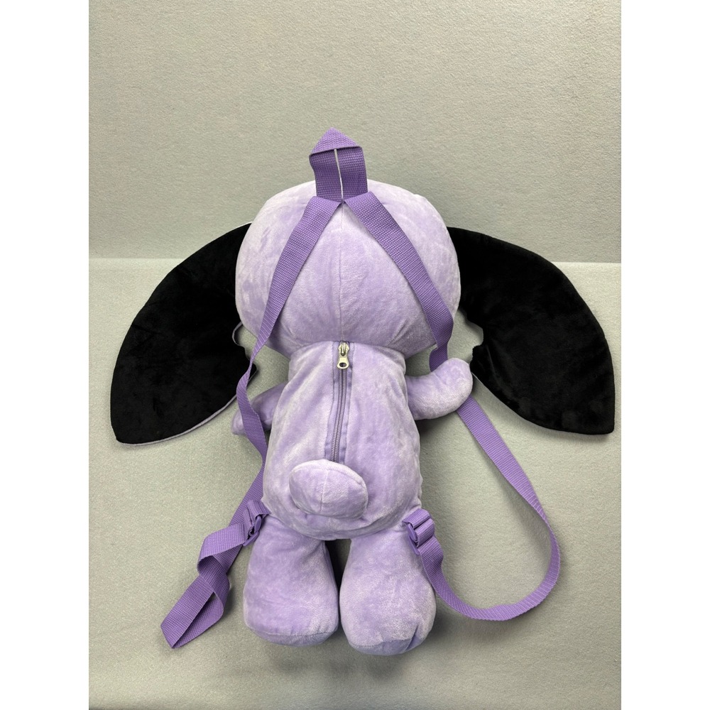 Spookyville Critters Purple Bunny Plush Backpack Gothic Stitched Bunny Skull Ear - Picture 3 of 8